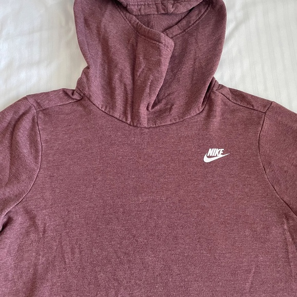 Nike Women’s Sweater Hoodie Funnel Neck Hoodie Sweatshirt Size 1X Burgundy - Picture 2 of 10